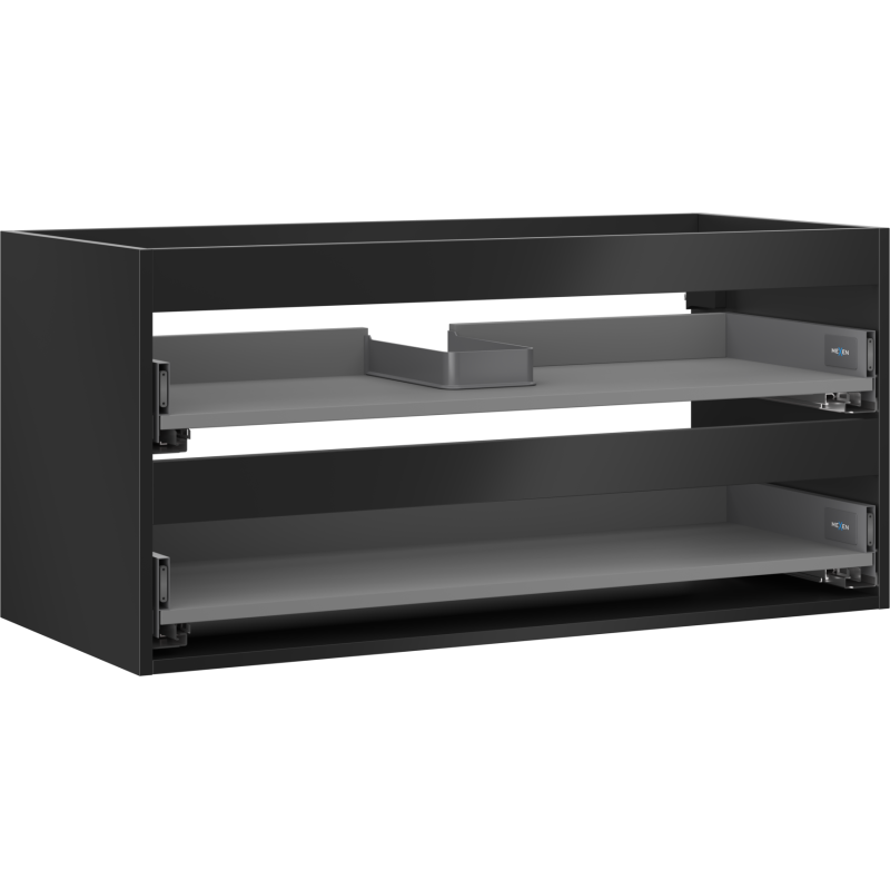 Корпус на шкаф под мивка Mexen Box-A 100 см, 2 чекмеджета, черен мат - 91AX0-1000-470-2-71