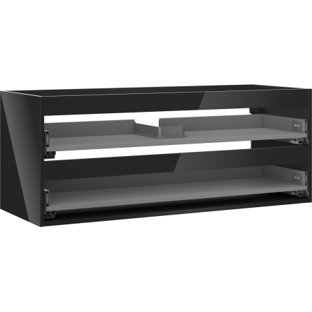 Mexen Box-A корпус шкаф за мивка 120 см, 2 чекмеджета, черен гланц - 91AX0-1200-470-2-70