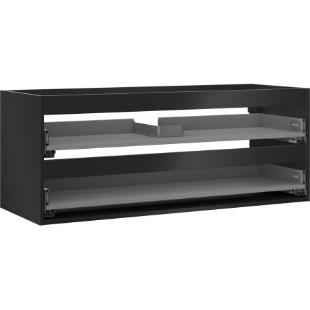 Mexen Box-A корпус на шкаф за мивка 120 см, 2 чекмеджета, черен мат - 91AX0-1200-470-2-71