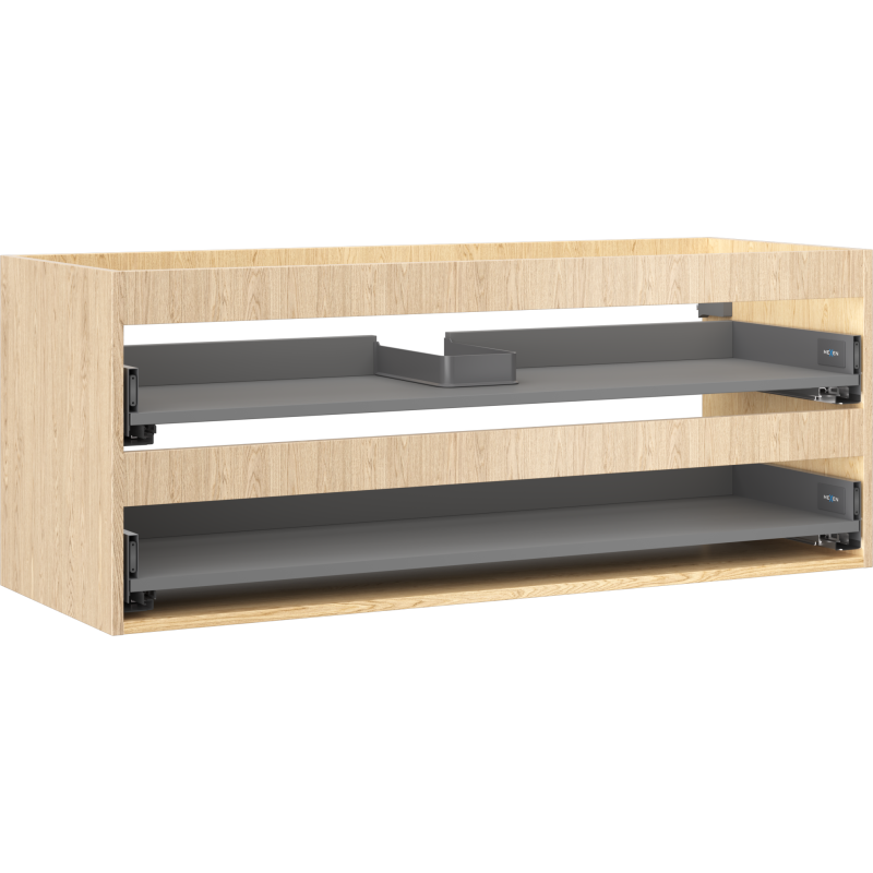 Корпус за шкафче за мивка Mexen Box-A 120 см, 2 чекмеджета, дъб - 91AX0-1200-470-2-81