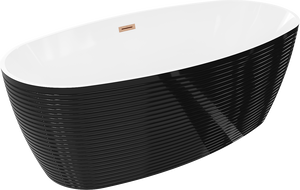 Mexen Lira свободностояща вана модел 170 x 80 см, бяла/черна, преливник четкана мед - 52831708075-65