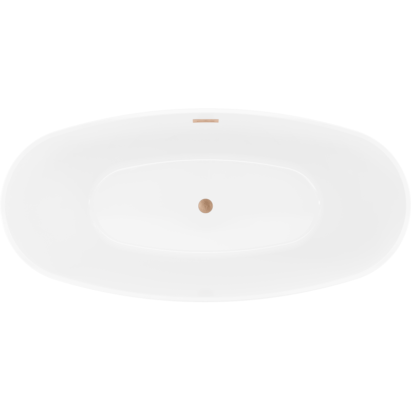 Mexen Lira свободностояща вана модел 170 x 80 см, бяла/черна, преливник четкана мед - 52831708075-65