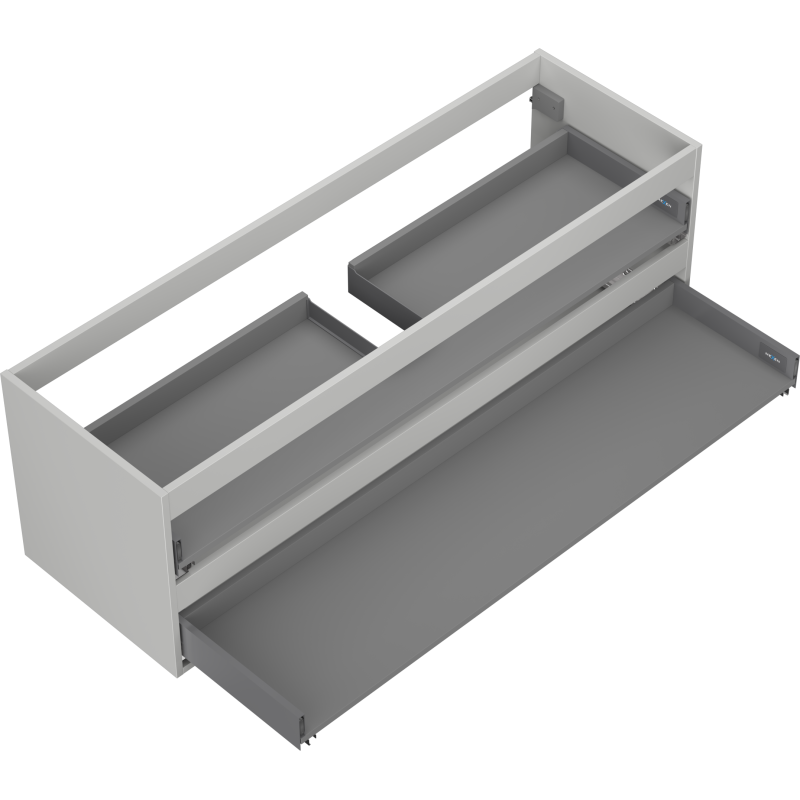 Mexen Box-A корпус за шкаф под умивалник 140 см, 2 чекмеджета, сив мат