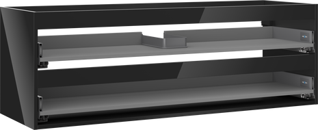 Mexen Box-A корпус на шкаф под умивалник 140 см, 2 чекмеджета, черен гланц - 91AX0-1400-470-2-70