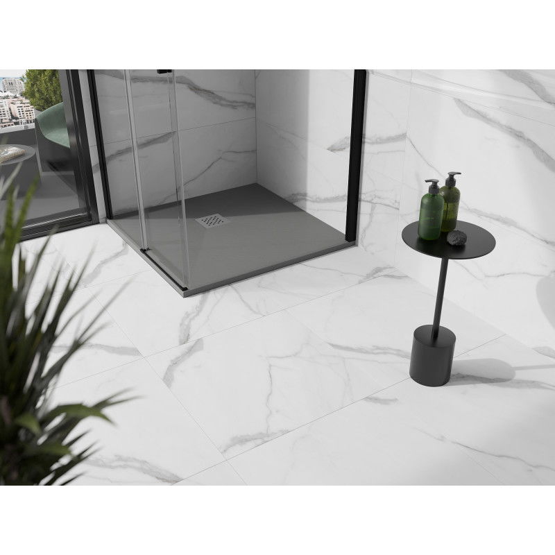 Mexen Stone+ композитен квадратен поддушов корито 70 x 70 см, сиво-бетон - 44617070