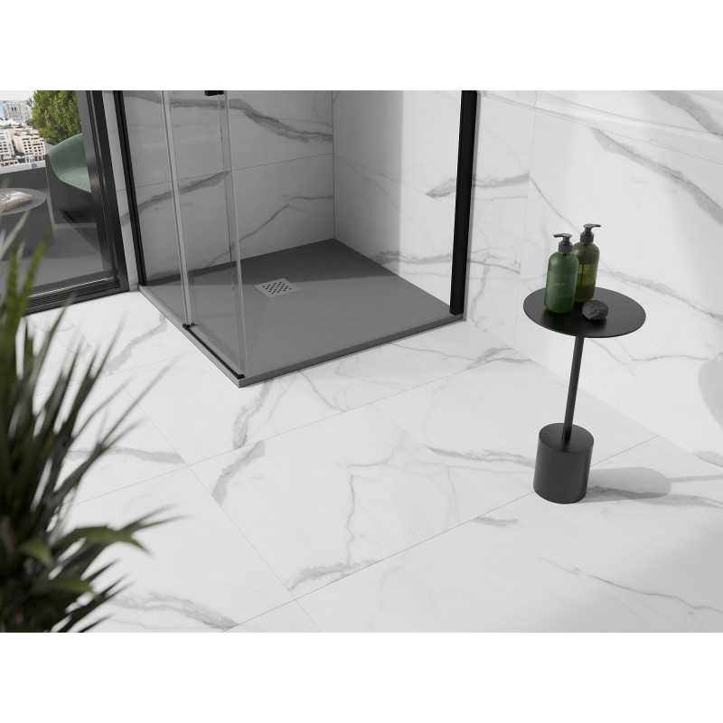 Mexen Stone+ квадратен композитен поддушов корито 70 x 70 см, сив бетон - 44617070