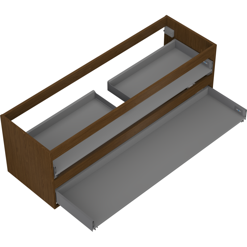 Mexen Box-A корпус за шкаф под мивка 140 см, 2 чекмеджета, орех - 91AX0-1400-470-2-86