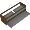 Mexen Box-A корпус за шкаф под мивка 140 см, 2 чекмеджета, орех - 91AX0-1400-470-2-86