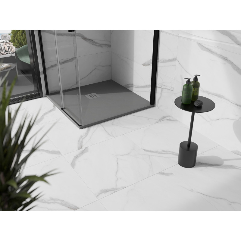 Mexen Stone+ квадратен композитен душов съд 80 x 80 см, сив-бетон - 44618080