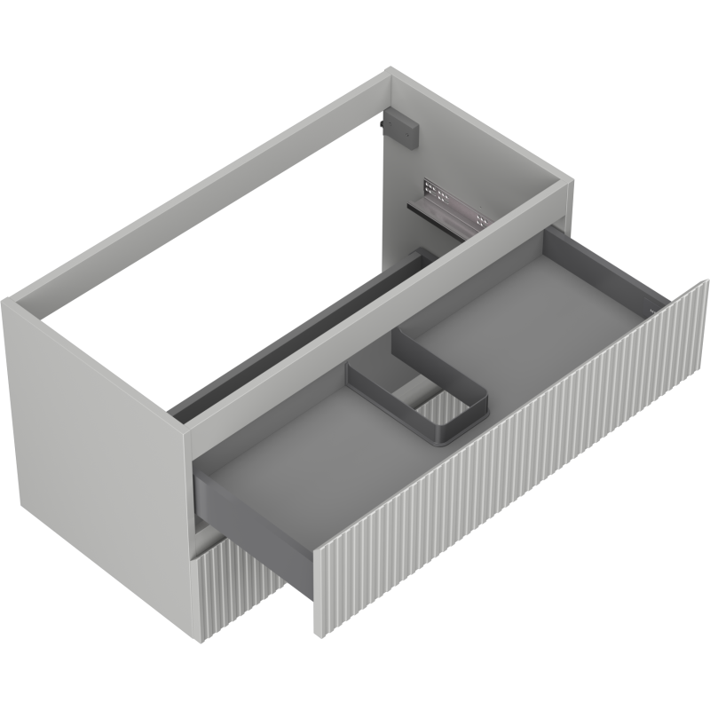 Mexen Rivel шкаф за баня под мивка 90 см, 2 чекмеджета, оребрен, сив мат - 91A20-09047-2-BFF62