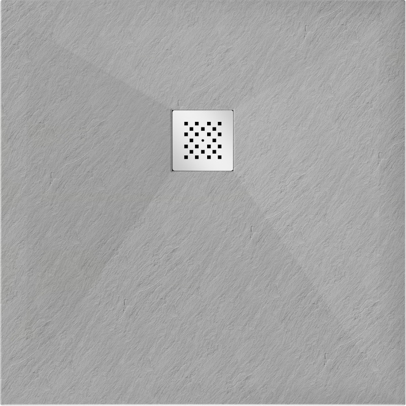 Mexen Stone+ квадратен композитен душов съд 80 x 80 см, сив-бетон - 44618080