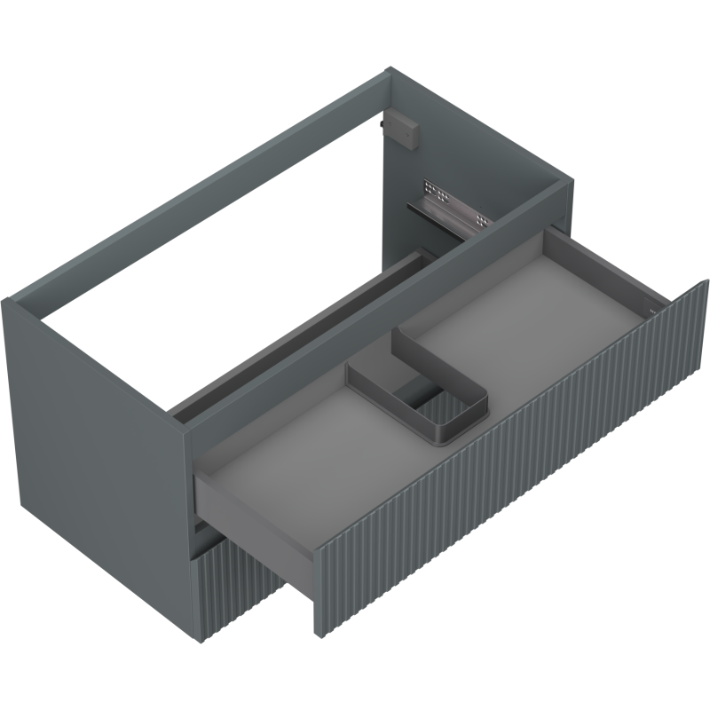 Mexen Rivel шкафче за баня под мивка 90 см, 2 чекмеджета, гравирано, графит мат - 91A20-09047-2-BFF66