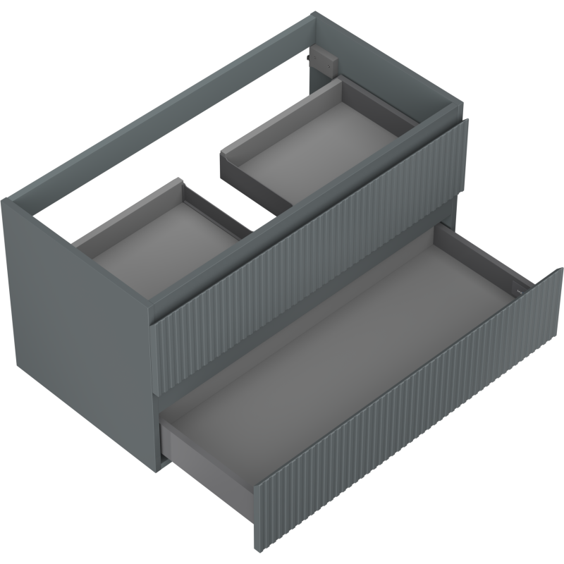 Mexen Rivel шкафче за баня под мивка 90 см, 2 чекмеджета, гравирано, графит мат - 91A20-09047-2-BFF66