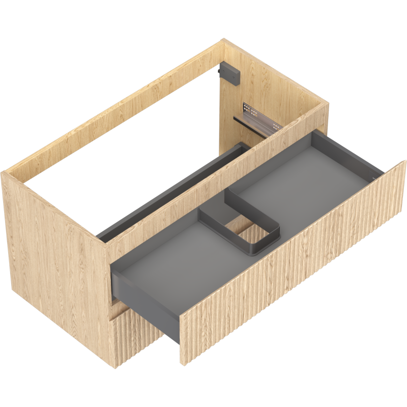 Mexen Rivel шкаф за баня под мивка 90 см, 2 чекмеджета, релефен, дъб - 91A20-09047-2-BFF81