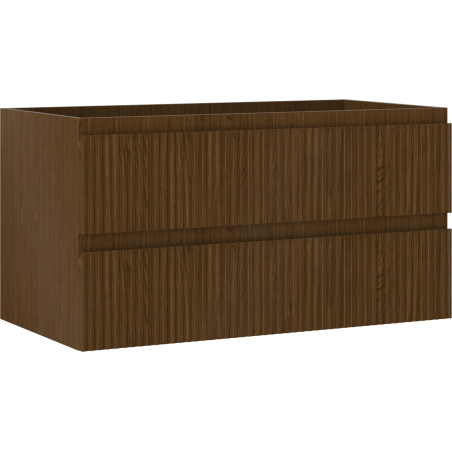 Mexen Rivel шкаф за баня под мивка 90 см, 2 чекмеджета, оребрен, орех