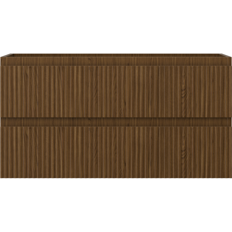 Mexen Rivel шкаф за баня под мивка 90 см, 2 чекмеджета, оребрен, орех