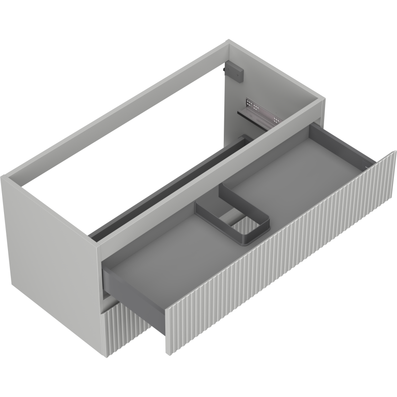 Mexen Rivel Шкаф за баня за мивка 100 см, 2 чекмеджета, оребрен, сив мат - 91A20-10047-2-BFF62