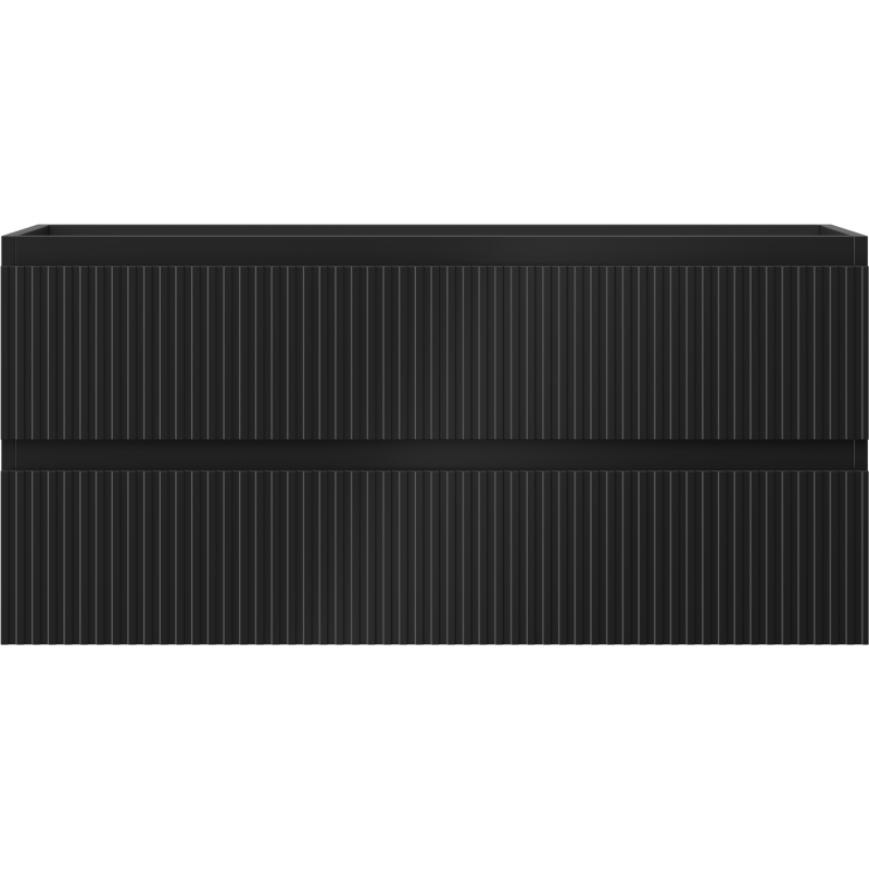 Mexen Rivel шкаф за баня под мивка 100 cm, 2 чекмеджета, релефен, черен мат - 91A20-10047-2-BFF71