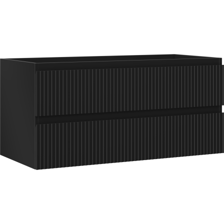 Mexen Rivel шкаф за баня под мивка 100 cm, 2 чекмеджета, релефен, черен мат - 91A20-10047-2-BFF71
