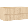 Mexen Rivel шкаф за баня 100 см, 2 чекмеджета, оребрен, дъб - 91A20-10047-2-BFF81