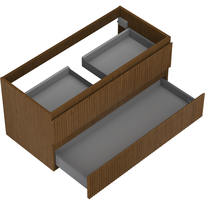 Mexen Rivel шкаф за баня под мивка 100 см, 2 чекмеджета, релефен, орех - 91A20-10047-2-BFF86