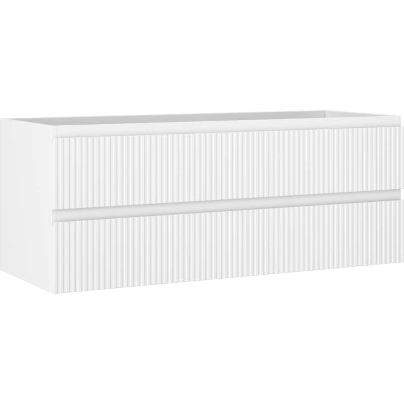 Mexen Rivel шкаф за баня под мивка 120 см, 2 чекмеджета, оребрена, бяла матова - 91A20-12047-2-BFF01