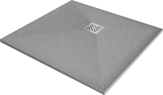 Mexen Stone+ композитен квадратен душ-корито 100 x 100 см, сив-бетон - 44611010