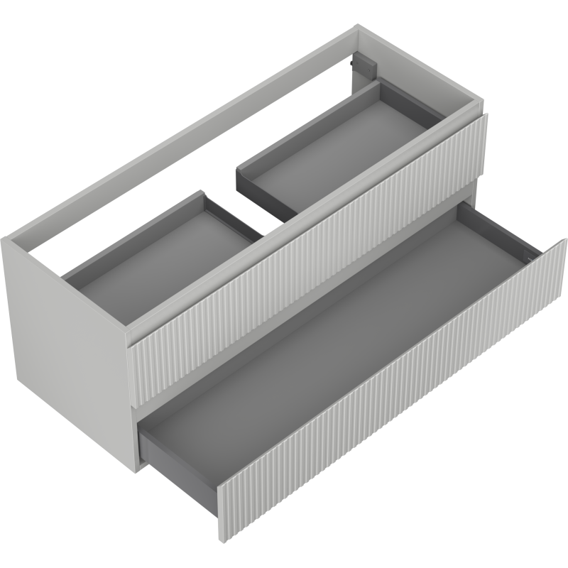 Mexen Rivel шкаф за баня за мивка 120 см, 2 чекмеджета, гофрирана, сива мат - 91A20-12047-2-BFF62