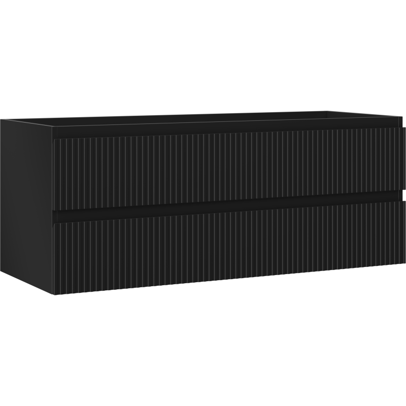 Mexen Rivel шкаф за баня под мивка 120 см, 2 чекмеджета, рифелован, черен мат - 91A20-12047-2-BFF71