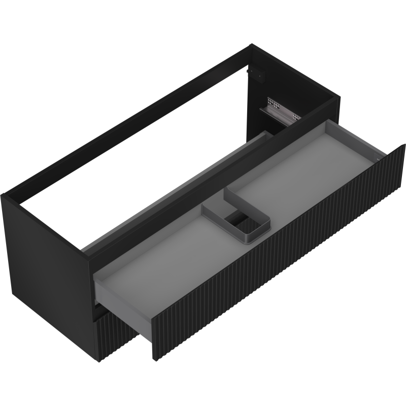 Mexen Rivel шкаф за баня под мивка 120 см, 2 чекмеджета, рифелован, черен мат - 91A20-12047-2-BFF71
