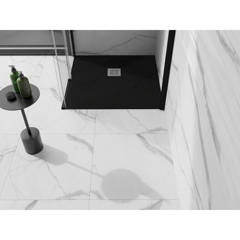 Mexen Stone+ Квадратен композитен душ под 70 x 70 см, черен - 44707070