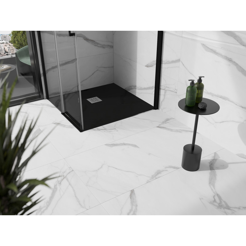 Mexen Stone+ Квадратен композитен душ под 70 x 70 см, черен - 44707070