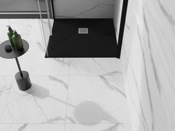 Mexen Stone+ квадратен композитен душ под 90 x 90 см, черен - 44709090