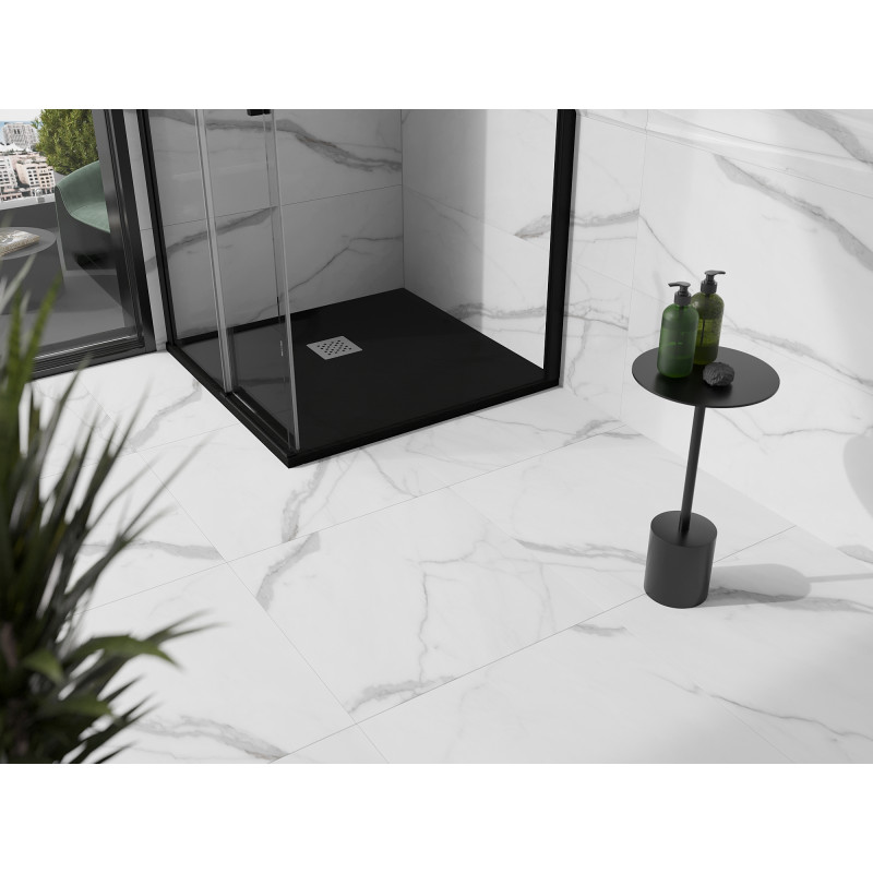 Mexen Stone+ квадратен композитен поддушови 90 x 90 cm, черен - 44709090