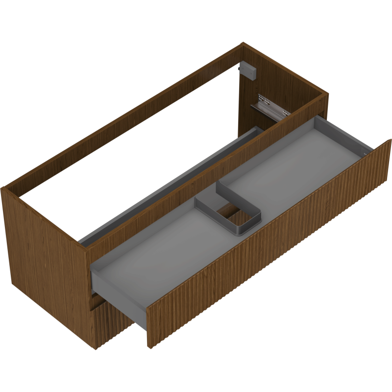 Mexen Rivel баня шкаф под мивка 120 см, 2 чекмеджета, оребрен, орех - 91A20-12047-2-BFF86