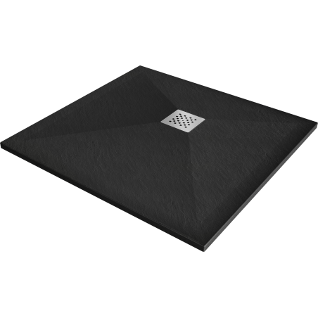 Mexen Stone+ композитен квадратен душ под 100 x 100 см, черен - 44701010