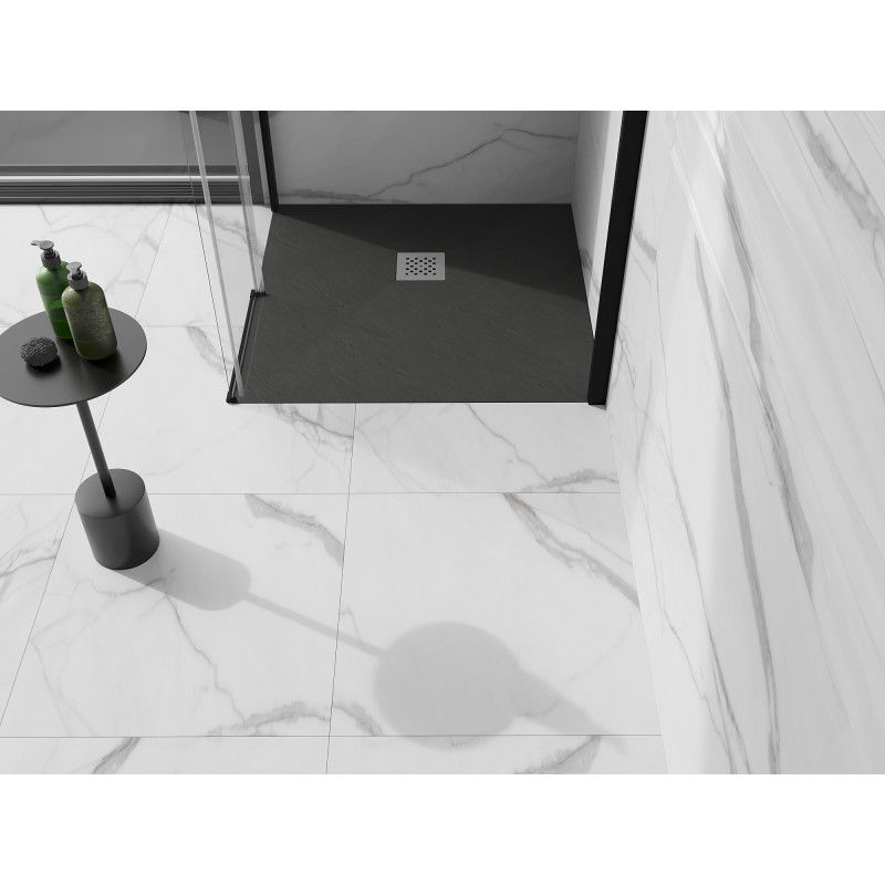 Mexen Stone+ квадратен композитен душ корито 70 x 70 см, антрацит - 44717070