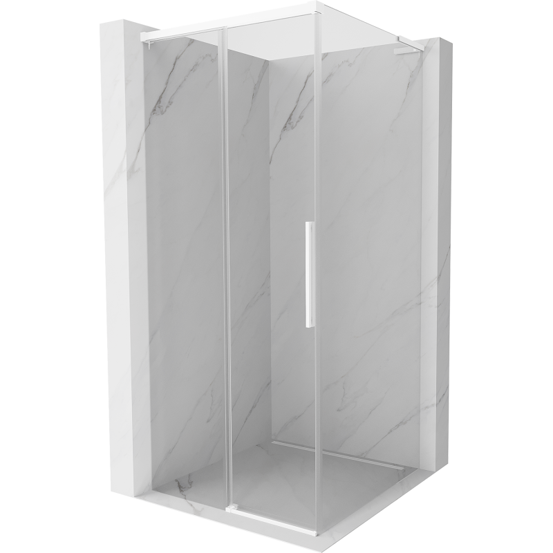Mexen Rox L разтегателна душ кабина 90 x 90 см, прозрачна, бяла - 8C2L-090-090-20-00