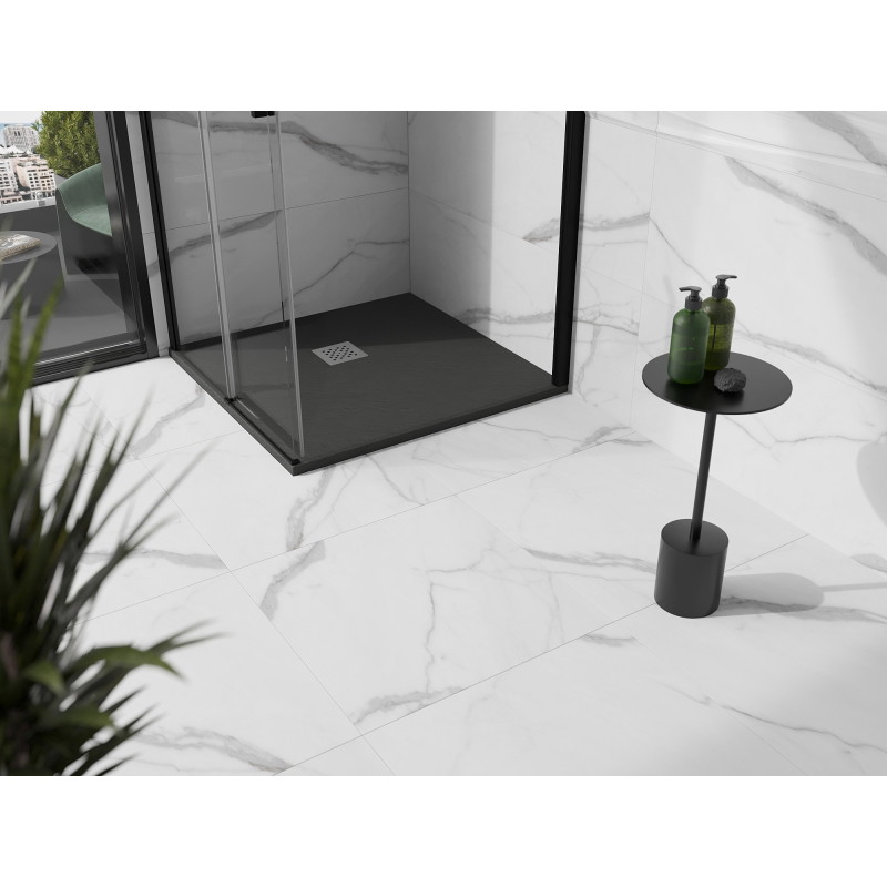 Mexen Stone+ квадратен композитен душ поддушник 90 x 90 см, антрацит - 44719090