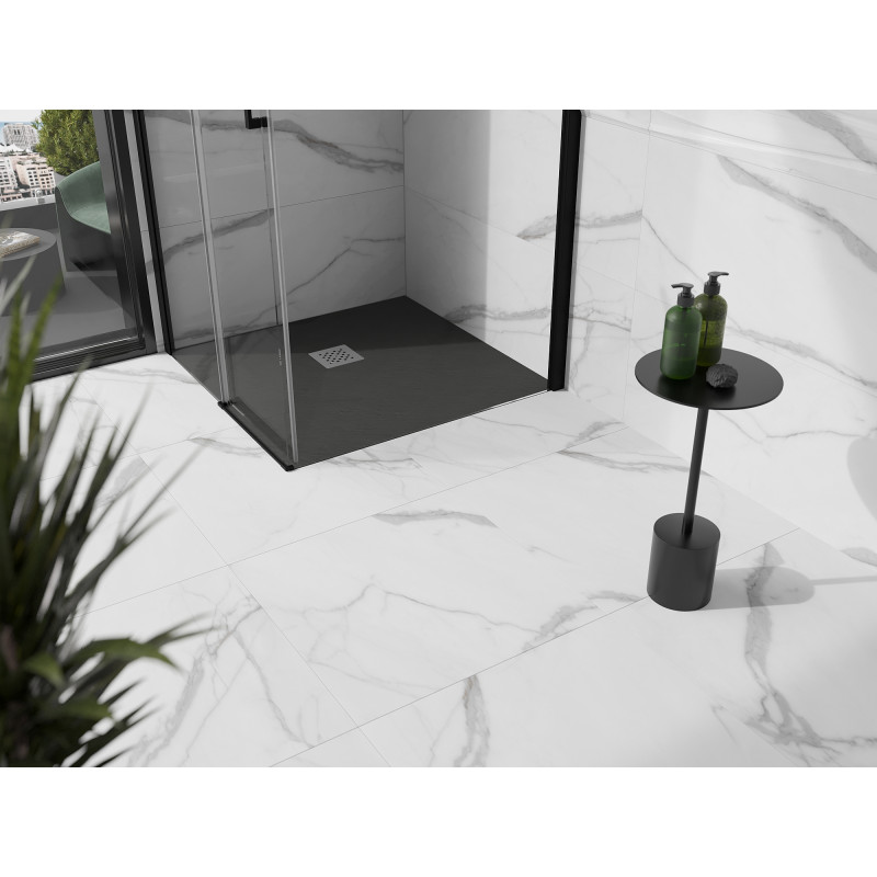 Mexen Stone+ квадратен композитен душ кабина 90 x 90 см, антрацит - 44719090