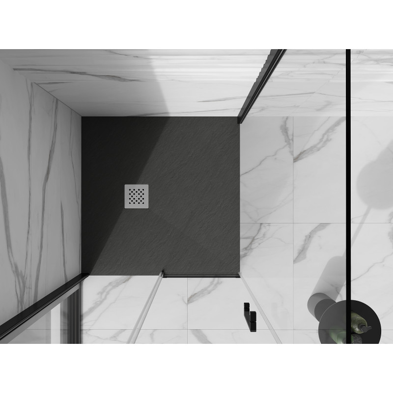 Mexen Stone+ квадратен композитен душ кабина 90 x 90 см, антрацит - 44719090