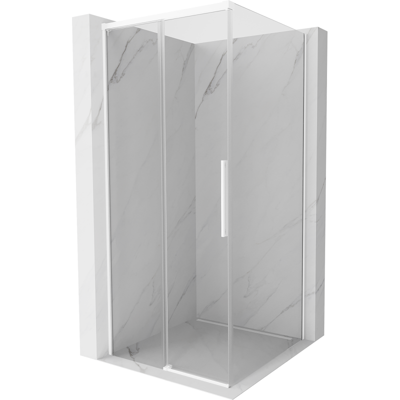 Mexen Rox плъзгаща се душ кабина 90 x 90 см, прозрачна, бяла - 8C2-090-090-20-00