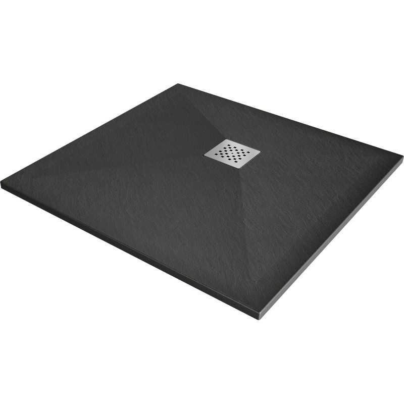 Mexen Stone+ квадратен композитен душ поддушник 90 x 90 см, антрацит - 44719090
