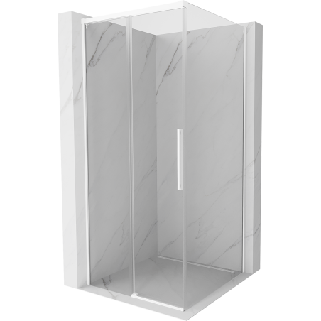 Mexen Rox плъзгаща се душ кабина 95 x 95 см, прозрачна, бяла - 8C2-095-095-20-00