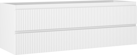 Mexen Rivel шкаф за баня под умивалник 140 см, 2 чекмеджета, оребрен, бял мат - 91A20-14047-2-BFF01