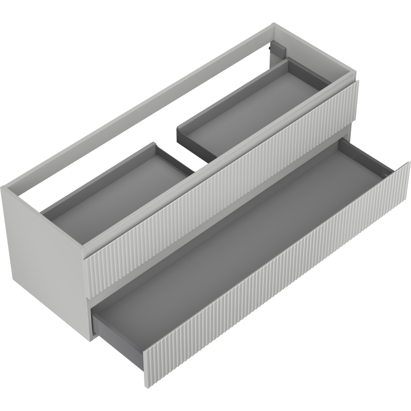 Mexen Rivel шкаф за баня под мивка 140 см, 2 чекмеджета, рейков, сив мат - 91A20-14047-2-BFF62