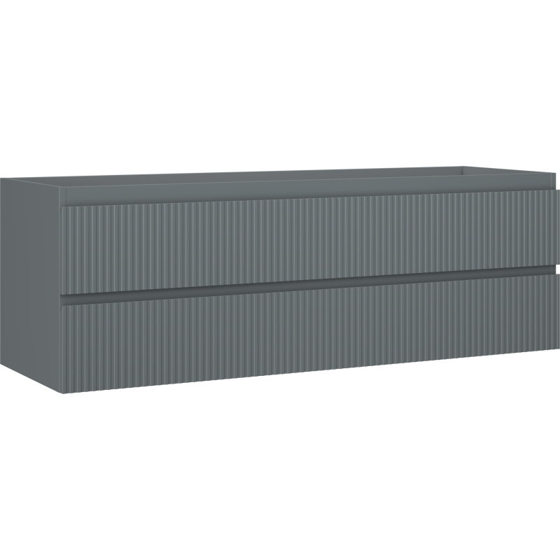 Mexen Rivel шкаф за баня под мивка 140 см, 2 чекмеджета, оребрен, мат графит - 91A20-14047-2-BFF66