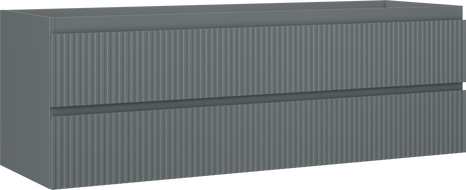 Mexen Rivel шкаф за баня под мивка 140 см, 2 чекмеджета, оребрен, мат графит - 91A20-14047-2-BFF66
