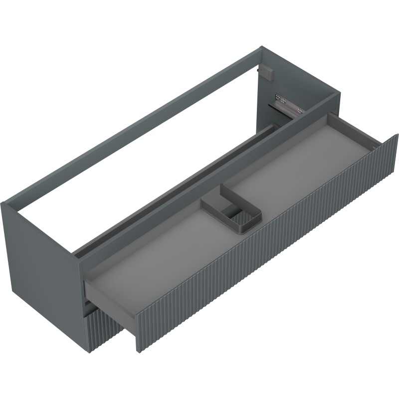 Mexen Rivel шкаф за баня под мивка 140 см, 2 чекмеджета, оребрен, мат графит - 91A20-14047-2-BFF66