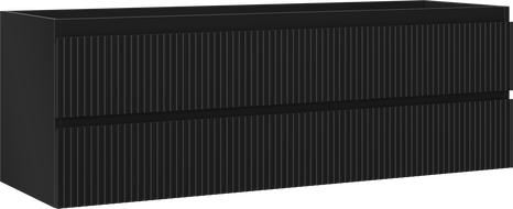 Mexen Rivel шкаф за баня под умивалник 140 см, 2 чекмеджета, набразден, черен мат - 91A20-14047-2-BFF71